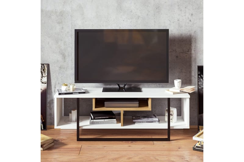 Sholly TV-Bänk 119 cm - Vit/Svart - Möbler - Vardagsrum - Tv-möbler & mediamöbler - Tv-bänkar
