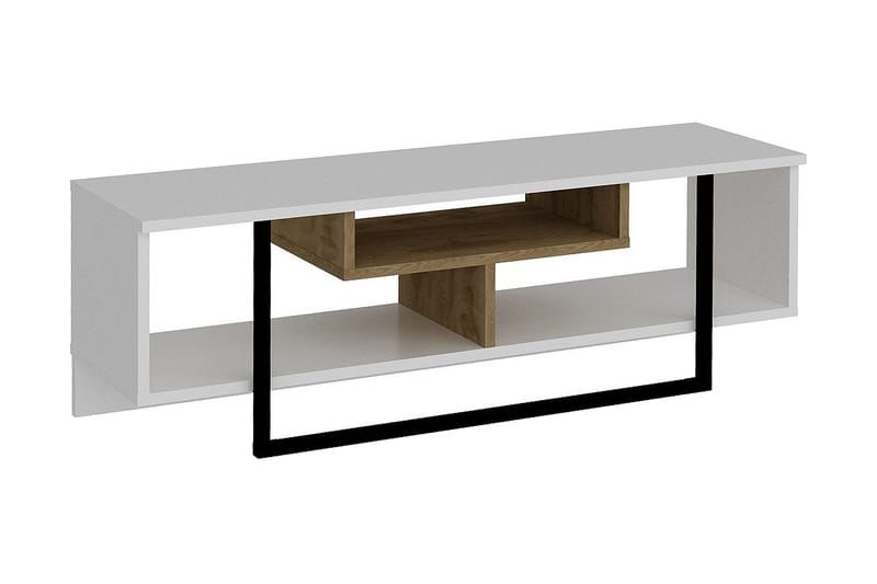 Sholly TV-Bänk 119 cm, Vit/Svart