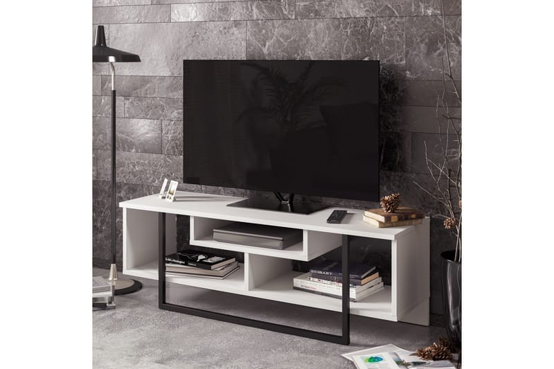 Sholly TV-Bänk 119 cm - Vit|Svart - Möbler - Vardagsrum - Tv-möbler & mediamöbler - Tv-bänkar
