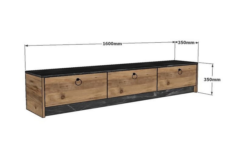SIKSIKA TV-Bänk 160 cm Valnöt/Svart - Möbler - Vardagsrum - Tv-möbler & mediamöbler - Tv-bänkar