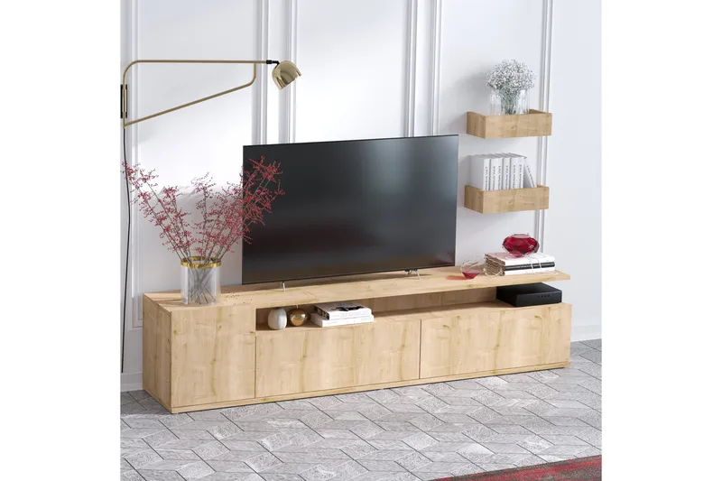 Sinox Tv-bänk 180 cm - Natur/Vit - Möbler - Vardagsrum - Tv-möbler & mediamöbler - Tv-bänkar