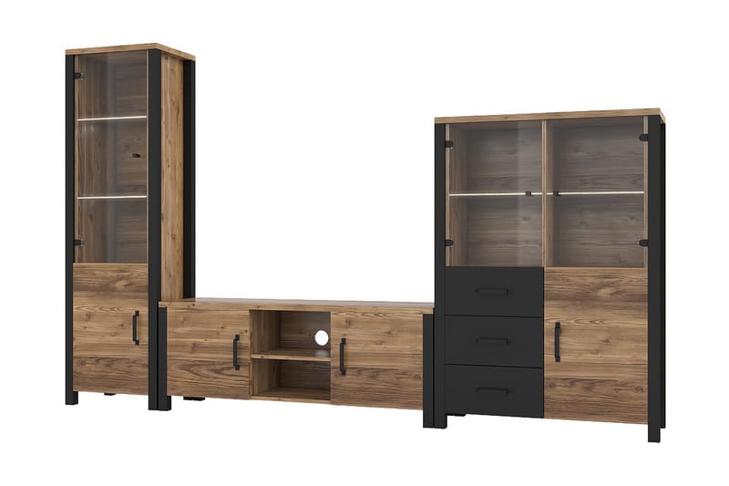 Skarebol TV-bänk 147 cm - Svart/Trä/Natur - Möbler - Vardagsrum - Tv-möbler & mediamöbler - Tv-bänkar