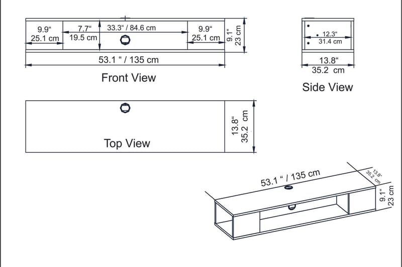Skuteryd TV-bänk 135 cm - Brun - Möbler - Vardagsrum - Tv-möbler & mediamöbler - Tv-bänkar
