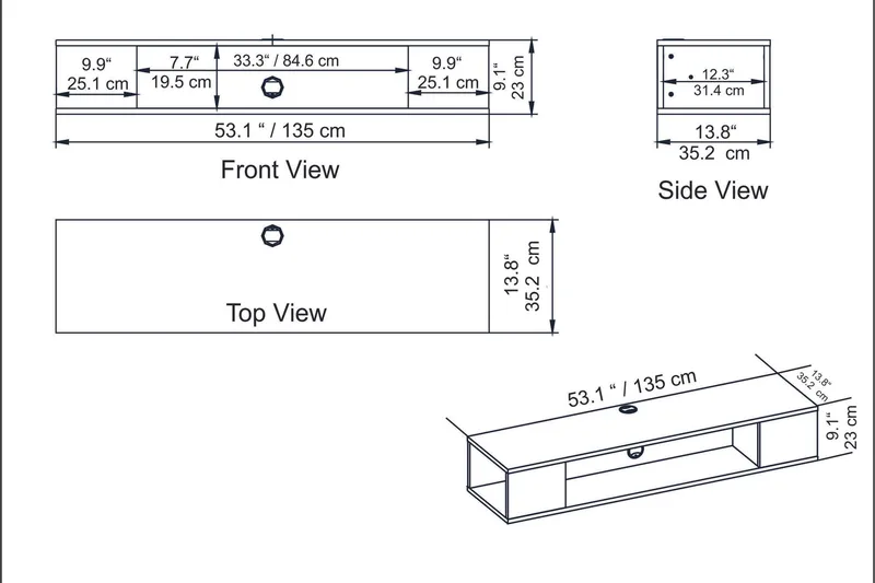 Skuteryd TV-bänk 135 cm - Vit - Möbler - Vardagsrum - Tv-möbler & mediamöbler - Tv-bänkar