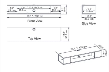 Skuteryd TV-bänk 135 cm - Vit - Möbler - Vardagsrum - Tv-möbler & mediamöbler - Tv-bänkar