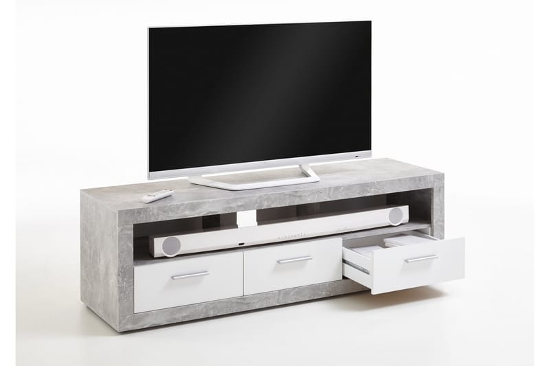 SNETSINGER TV-Bänk 152 cm Vit/Grå - Möbler - Vardagsrum - Tv-möbler & mediamöbler - Tv-bänkar