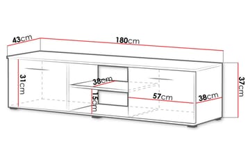 Soho TV-bänk 180x43x37 cm - Möbler - Vardagsrum - Tv-möbler & mediamöbler - Tv-bänkar