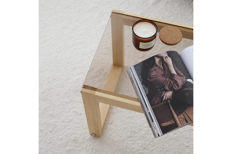 Sqandie Golvstående Tv-bänk 130 cm i Glas med Träram - Brun - Möbler - Vardagsrum - Tv-möbler & mediamöbler - Tv-bänkar