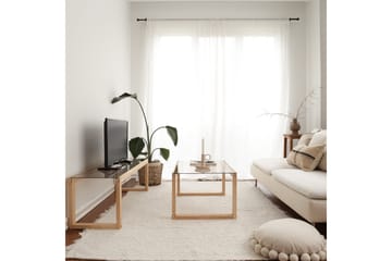Sqandie Golvstående Tv-bänk 130 cm i Glas med Träram - Brun - Möbler - Vardagsrum - Tv-möbler & mediamöbler - Tv-bänkar