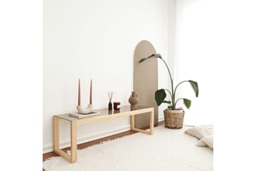 Sqandie Golvstående Tv-bänk 130 cm i Glas med Träram - Brun - Möbler - Vardagsrum - Tv-möbler & mediamöbler - Tv-bänkar