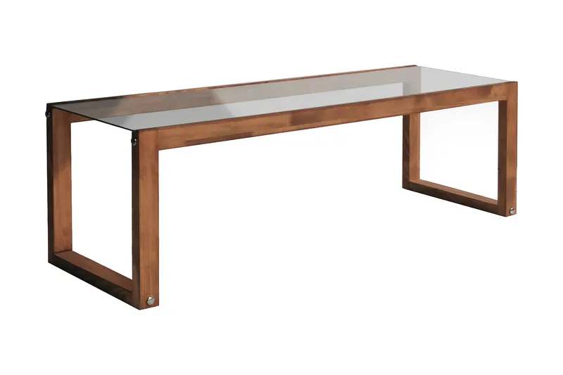 Sqandie Golvstående Tv B änk 130 cm i Glas med Träram, Klar
