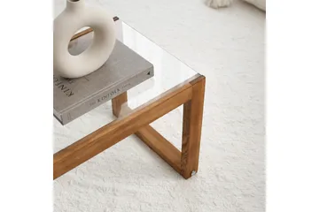 Sqandie Golvstående Tv Bänk 130 cm i Glas med Träram - Klar - Möbler - Vardagsrum - Tv-möbler & mediamöbler - Tv-bänkar