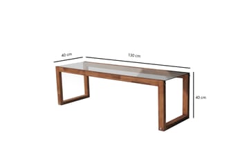 Sqandie Golvstående Tv Bänk 130 cm i Glas med Träram - Klar - Möbler - Vardagsrum - Tv-möbler & mediamöbler - Tv-bänkar