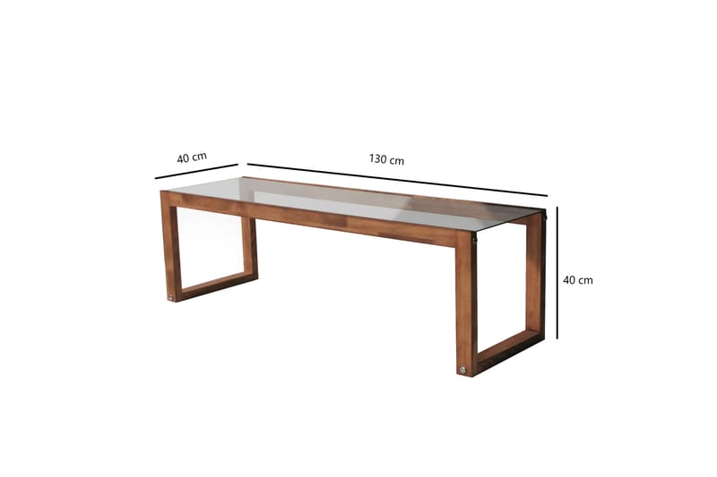 Sqandie Golvstående Tv Bänk 130 cm i Glas med Träram - Klar - Möbler - Vardagsrum - Tv-möbler & mediamöbler - Tv-bänkar