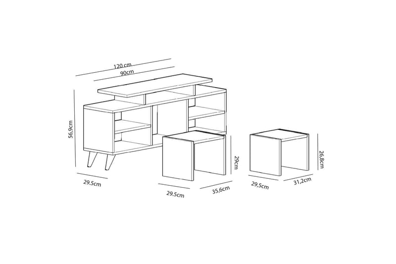 Sqandie Tv-bänk 120 cm - Vit - Möbler - Vardagsrum - Tv-möbler & mediamöbler - Tv-bänkar