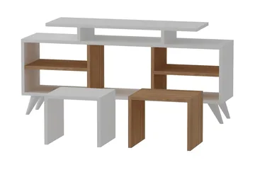 Sqandie Tv-bänk 120 cm - Vit/Teak - Möbler - Vardagsrum - Tv-möbler & mediamöbler - Tv-bänkar