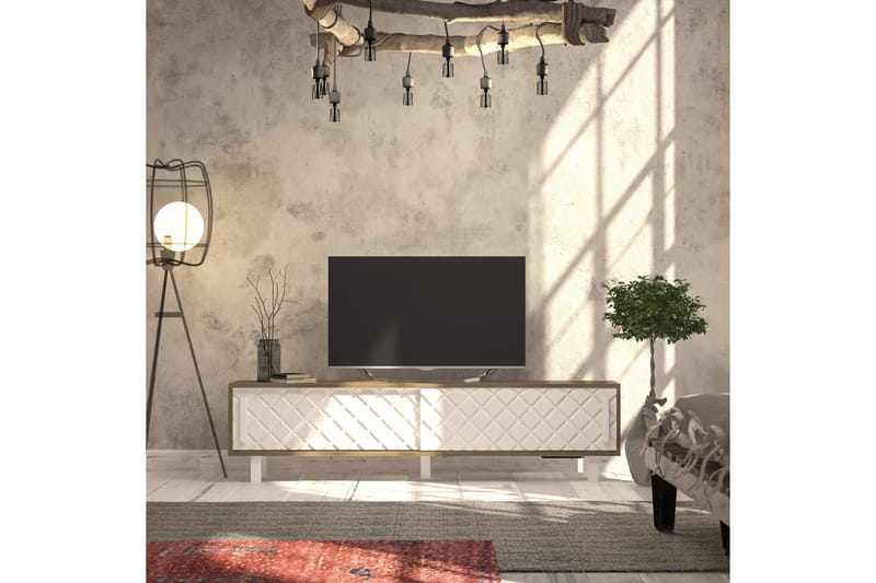 STENHESTRA TV-Bänk 180 cm Brun/Vit - Möbler - Vardagsrum - Tv-möbler & mediamöbler - Tv-bänkar