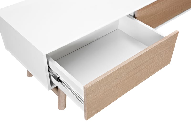 STERN TV-bänk 180 cm Vit/Ek - Tv-bänkar STERN TV-bänk 180 cm Vit/Ek - Tv-bänkar