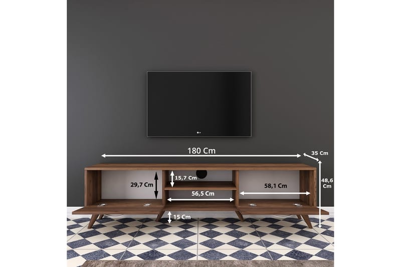 STIMMERBO TV-Bänk 180 cm Brun - Möbler - Vardagsrum - Tv-möbler & mediamöbler - Tv-bänkar