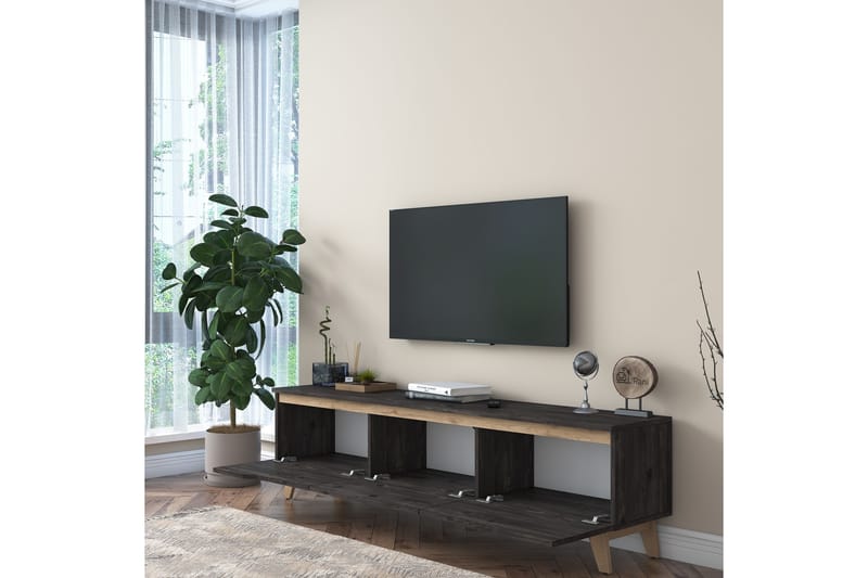 STIMMERBO TV-Bänk 180 cm Svart/Brun - Möbler - Vardagsrum - Tv-möbler & mediamöbler - Tv-bänkar