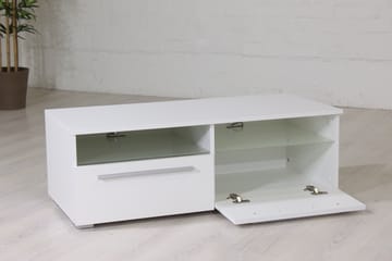 Stockend Golvstående TV Bänk 100 cm med Förvaring i Målat Trä - Vit - Möbler - Vardagsrum - Tv-möbler & mediamöbler - Tv-bänkar
