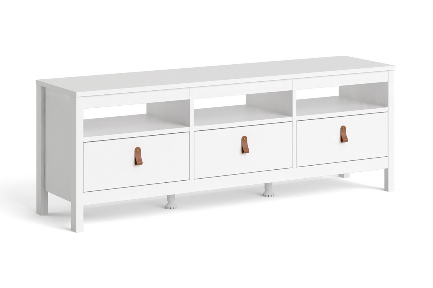 stolfers tv-bänk 151 cm vit/natur -