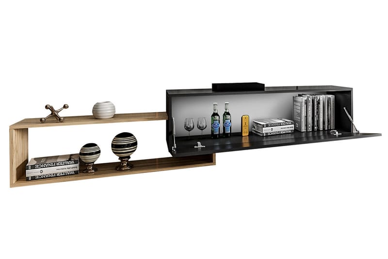 SUNDSVEDEN TV-bänk 210 cm - Trä/Natur/Svart - Möbler - Vardagsrum - Tv-möbler & mediamöbler - Tv-bänkar