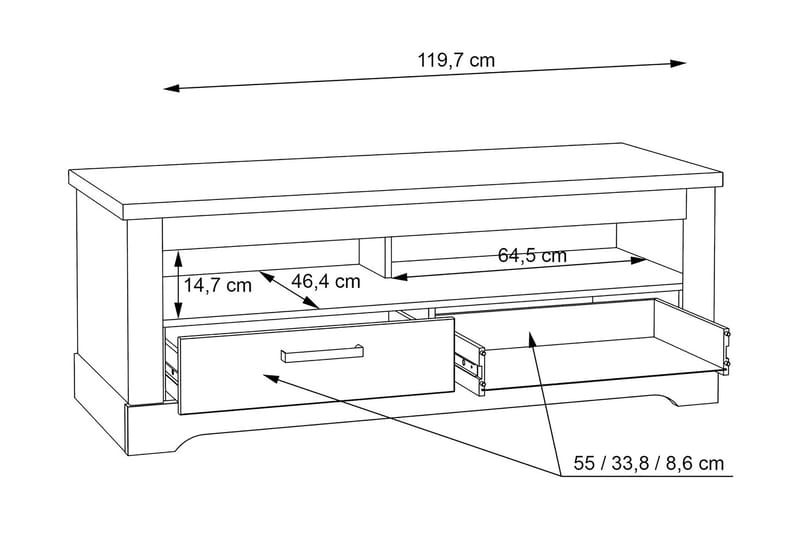 Svetis Tv-bänk 137 cm - Vit - Möbler - Vardagsrum - Tv-möbler & mediamöbler - Tv-bänkar