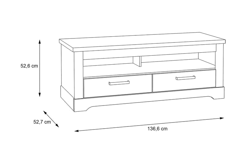 Svetis Tv-bänk 137 cm - Vit - Möbler - Vardagsrum - Tv-möbler & mediamöbler - Tv-bänkar