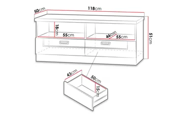 Tadeusz TV-bänk 118x50x50 cm - Brun - Möbler - Vardagsrum - Tv-möbler & mediamöbler - Tv-bänkar