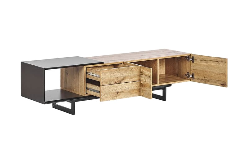 TALAMONE TV-bänk 160x39 cm Ljust Trä/Svart - Möbler - Vardagsrum - Tv-möbler & mediamöbler - Tv-bänkar