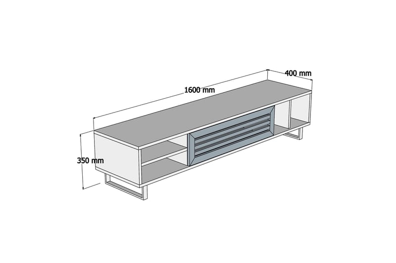 TALERYD TV-Bänk 160 cm Blå/Grå - Möbler - Vardagsrum - Tv-möbler & mediamöbler - Tv-bänkar