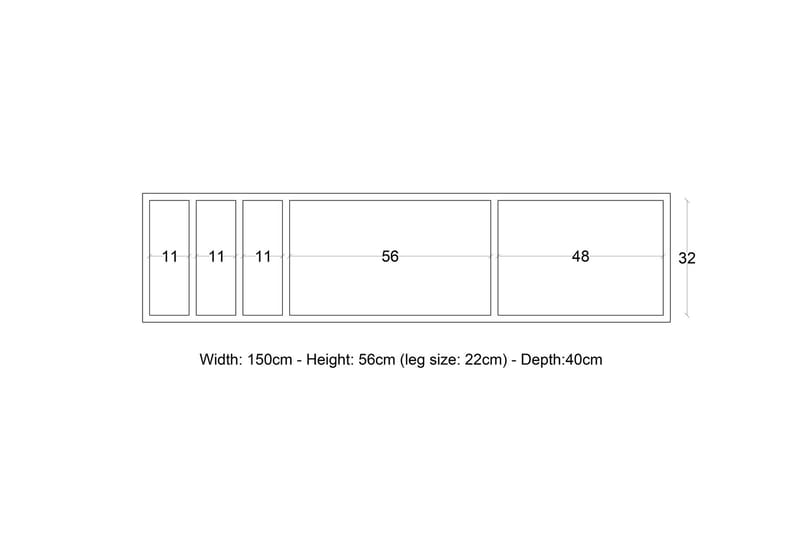 TEMLAS Tv-bänk 150 cm Antracit/Natur - Möbler - Vardagsrum - Tv-möbler & mediamöbler - Tv-bänkar
