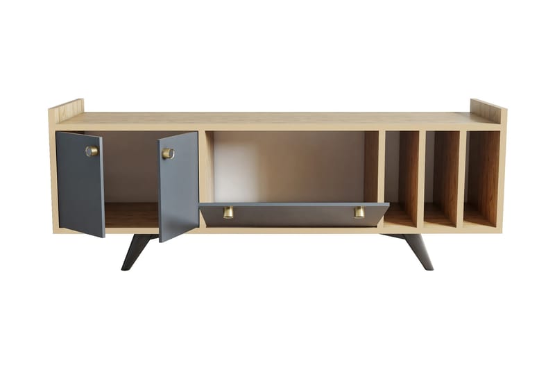 TEMLAS Tv-bänk 150 cm Antracit/Natur - Möbler - Vardagsrum - Tv-möbler & mediamöbler - Tv-bänkar