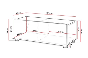 Tessan TV-bänk 100 cm Liten - Svart - Möbler - Vardagsrum - Tv-möbler & mediamöbler - Tv-bänkar