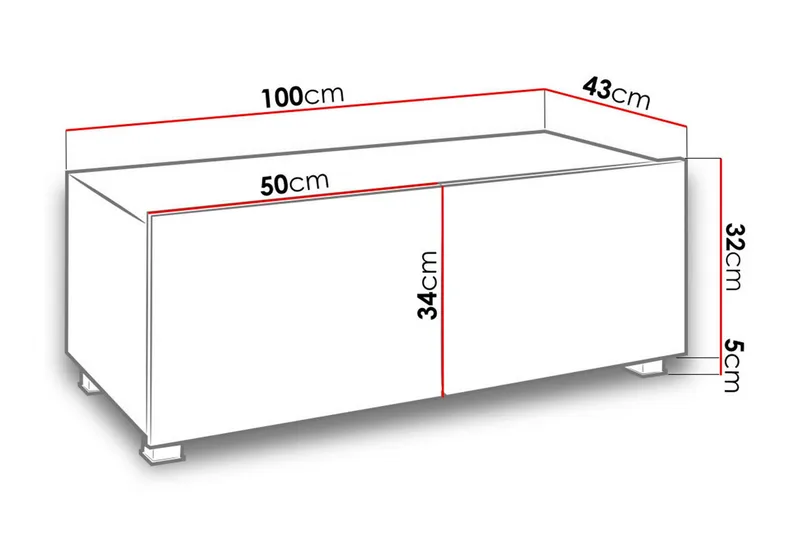 Tessan TV-bänk 100 cm Liten - Vit - Möbler - Vardagsrum - Tv-möbler & mediamöbler - Tv-bänkar