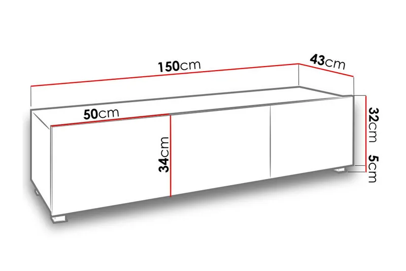 Tessan TV-bänk 150 cm - Vit - Möbler - Vardagsrum - Tv-möbler & mediamöbler - Tv-bänkar