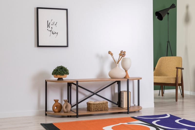 THAMBO Tv-bänk 138 cm Brun/Svart - Möbler - Vardagsrum - Tv-möbler & mediamöbler - Tv-bänkar