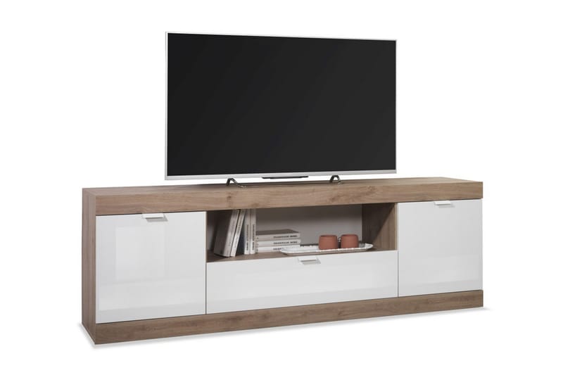 THENIKE Tv-Bänk 180 cmVit/Brun - Möbler - Vardagsrum - Tv-möbler & mediamöbler - Tv-bänkar