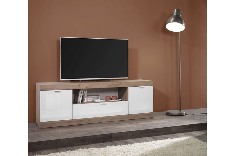 THENIKE Tv-Bänk 180 cmVit/Brun - Möbler - Vardagsrum - Tv-möbler & mediamöbler - Tv-bänkar
