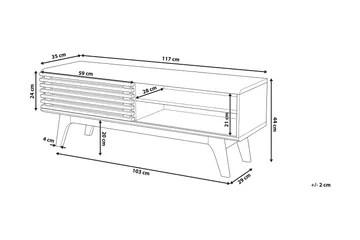 Toledo Tv-Bänk 35x117 cm - Vit - Möbler - Vardagsrum - Tv-möbler & mediamöbler - Tv-bänkar