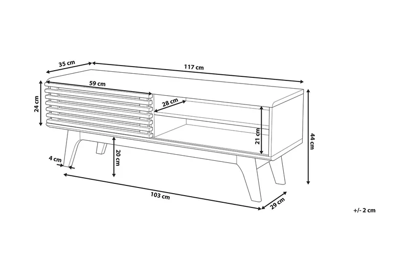 Toledo Tv-Bänk 35x117 cm - Vit - Möbler - Vardagsrum - Tv-möbler & mediamöbler - Tv-bänkar