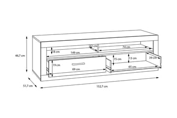 Tolovgrad Tv-bänk 153 cm - Grå/Vit - Möbler - Vardagsrum - Tv-möbler & mediamöbler - Tv-bänkar