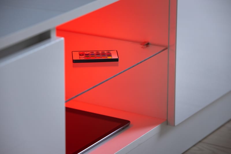 TOLSBY Tv-Bänk 120 cm LED-Belysning Vit - Möbler - Vardagsrum - Tv-möbler & mediamöbler - Tv-bänkar