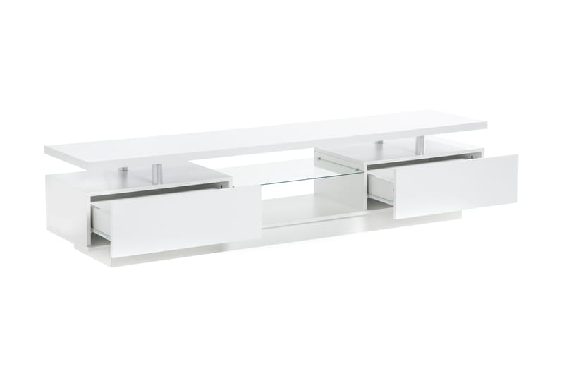 TOLSBY Tv-Bänk 180 cm 2 Hyllor LED-Belysning Vit - Möbler - Vardagsrum - Tv-möbler & mediamöbler - Tv-bänkar