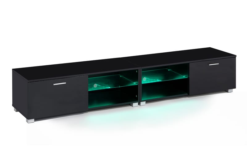 TOLSBY Tv-Bänk 200 cm LED-Belysning Svart - Möbler - Vardagsrum - Tv-möbler & mediamöbler - Tv-bänkar