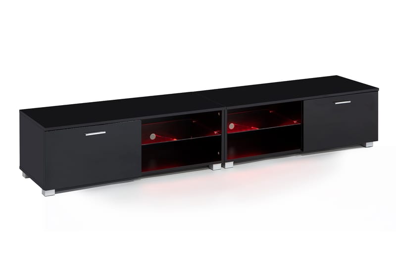 TOLSBY Tv-Bänk 200 cm LED-Belysning Svart - Möbler - Vardagsrum - Tv-möbler & mediamöbler - Tv-bänkar