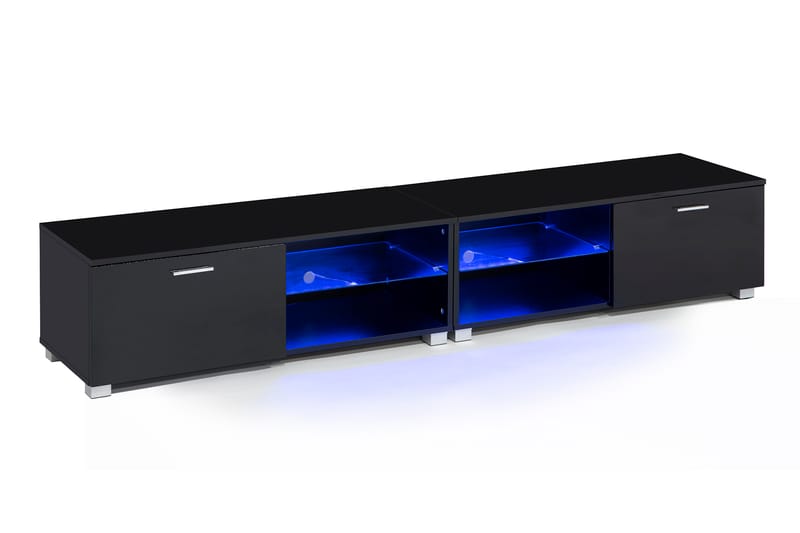 TOLSBY Tv-Bänk 200 cm LED-Belysning Svart - Möbler - Vardagsrum - Tv-möbler & mediamöbler - Tv-bänkar