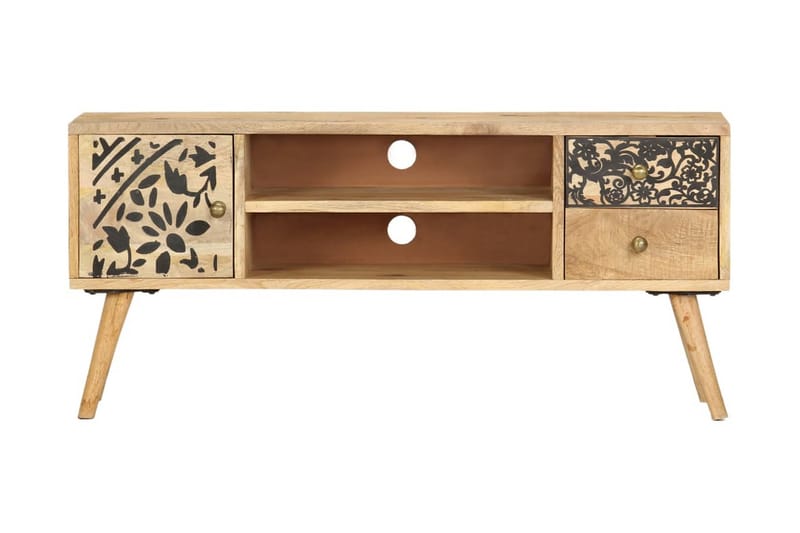 TV-bänk 100x30x45 cm massivt mangoträ - Brun - Möbler - Vardagsrum - Tv-möbler & mediamöbler - Tv-bänkar