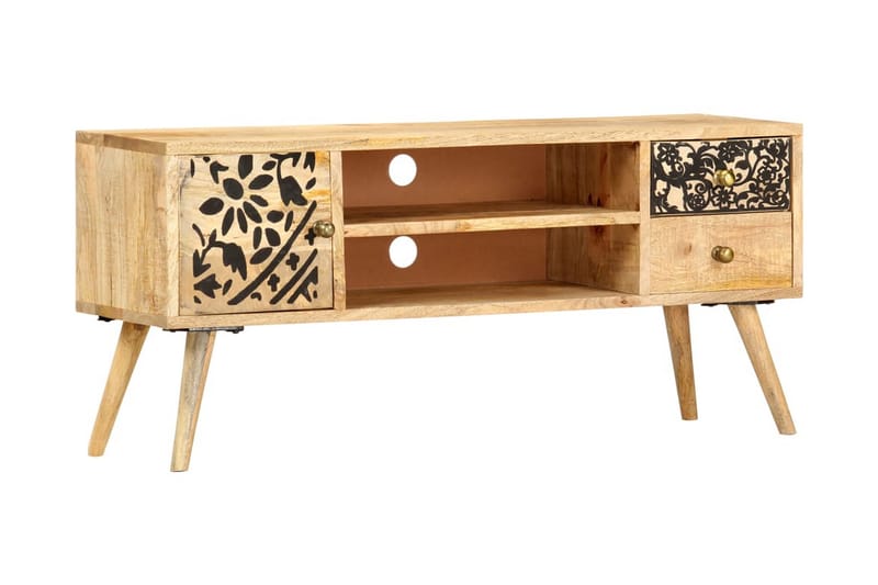 TV-bänk 100x30x45 cm massivt mangoträ - Brun - Möbler - Vardagsrum - Tv-möbler & mediamöbler - Tv-bänkar
